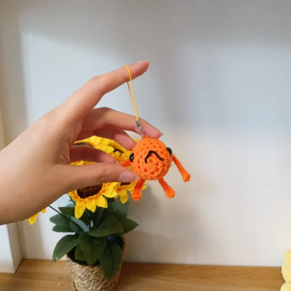 peluche poisson Steve au crochet orange artisanale