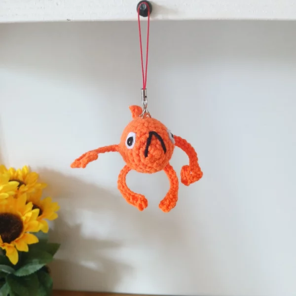 porte-clé Poisson Steve crochet orange artisanal
