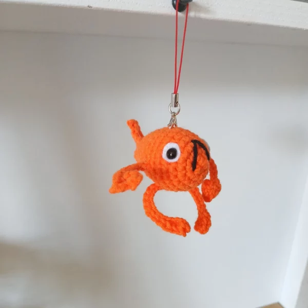 porte-clé Poisson Steve crochet orange artisanal