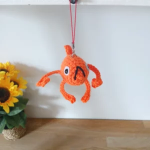 porte-clé Poisson Steve crochet orange artisanal