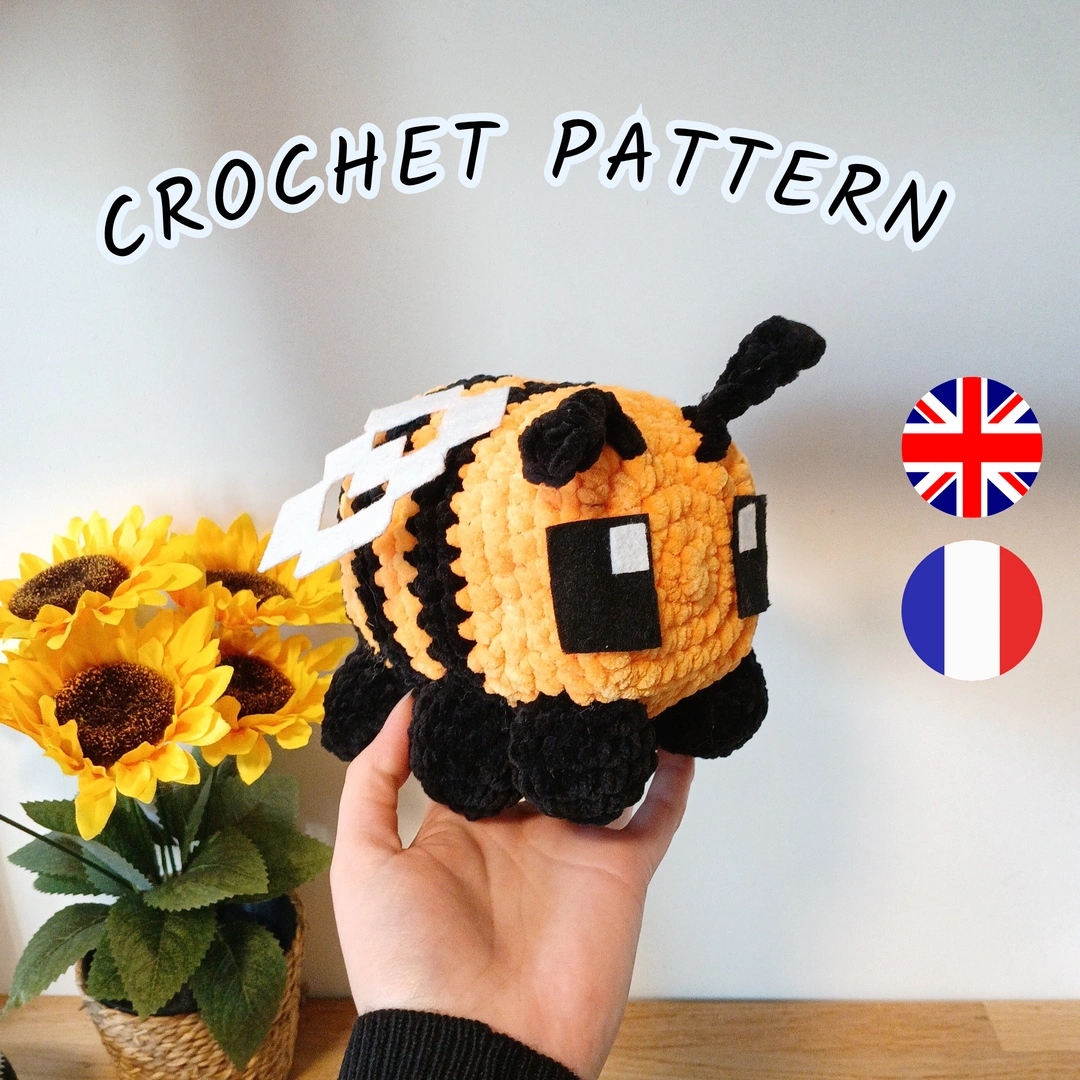 pattern abeille Minecraft au crochet PDF artisanat