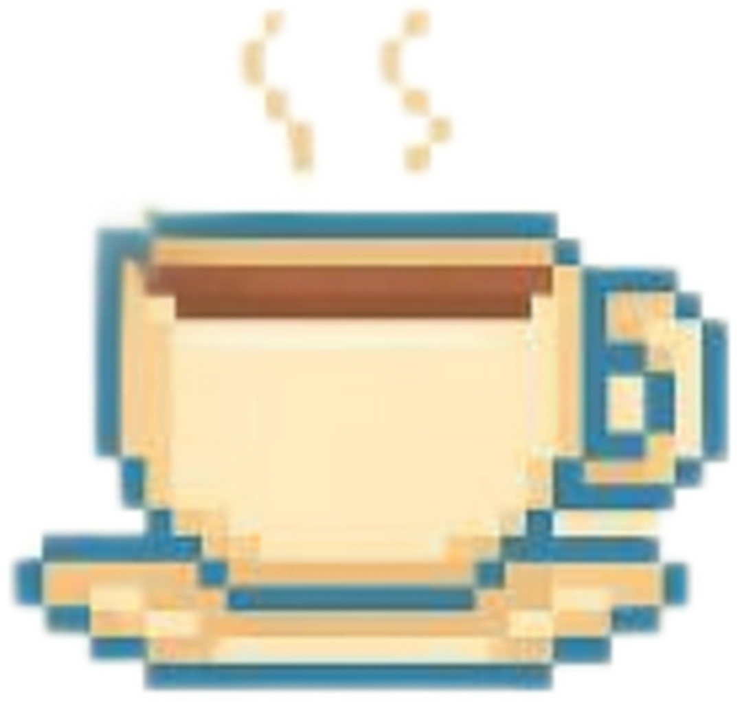 Logo tasse de café pixel art